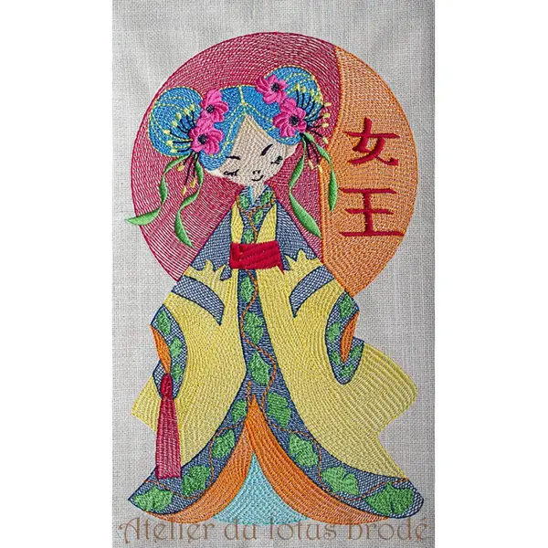 Fichier broderie machine- fille japonaise.