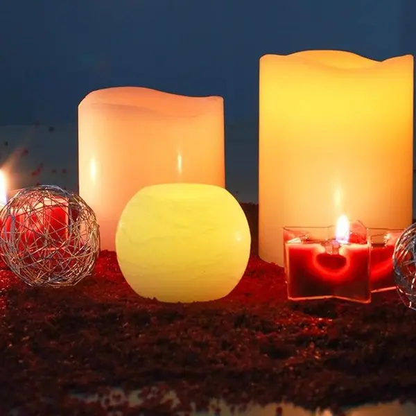 Bougie LED Ivoire 10cm Vagues avec flamme vacillante - SkyLantern