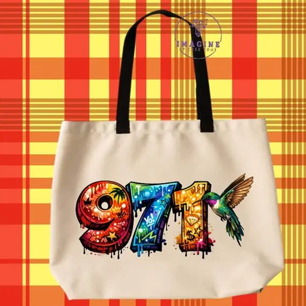 Tote bag taille l - sublimation - impression infusible ink - 971 - guadeloupe - graffitis - gwada