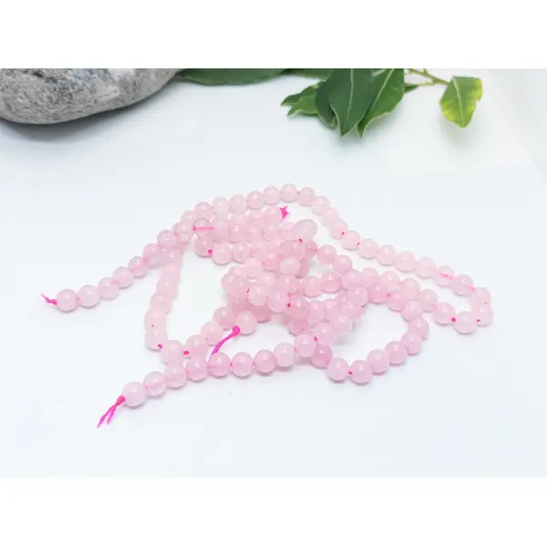 Perles quartz rose naturel 6mm | lot de 120 perles lithothérapie pour colliers​, bijoux
