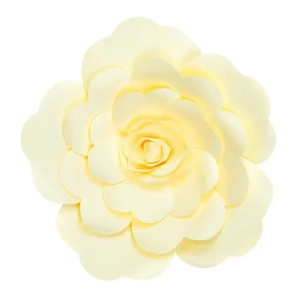 Fleur En Papier Rose Jaune Pâle 30 cm - SkyLantern.fr