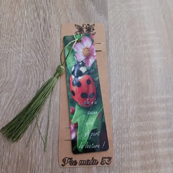 Marque page métal "coccinelle"